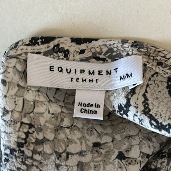 Equipment Silk Gray Snake With Pockets Dress - Picture 6 of 8